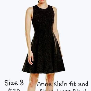 Anne Klein Seamed fit and flare black dress
